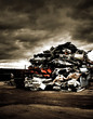 Pile of discarded cars