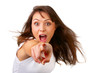Young female pointing at you