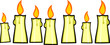 Seven burning candles