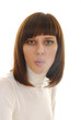 Photo: Young Smoking woman in white dress with white cigarette. Young Smoking woman in white dress with white cigarette.