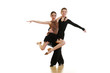 Young dancers isolated on white background