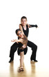 Young dancers isolated on white background
