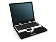 Laptop noir vue de face