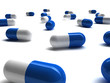 Gros plan sur capsules bleu