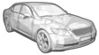 Perspective sketchy illustration of a Lexus LX460. Perspective sketchy illustration of a Lexus LX460.