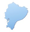 Ecuador map filled with light blue gradient Ecuador map filled with light blue gradient