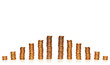 Stacks of coins isolated on the white background Stacks of coins isolated on the white background