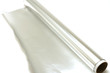 A roll of kitchen foil on a white background A roll of kitchen foil on a white background