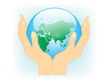 globe in hands globe in hands