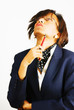 Business woman looking up Business woman looking up