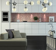Modern kitchen and couch