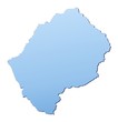 Lesotho map filled with light blue gradient Lesotho map filled with light blue gradient