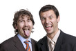 two young business men portrait on white two young business men portrait on white