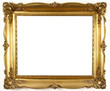 old antique gold frame over white background old antique gold frame over white background