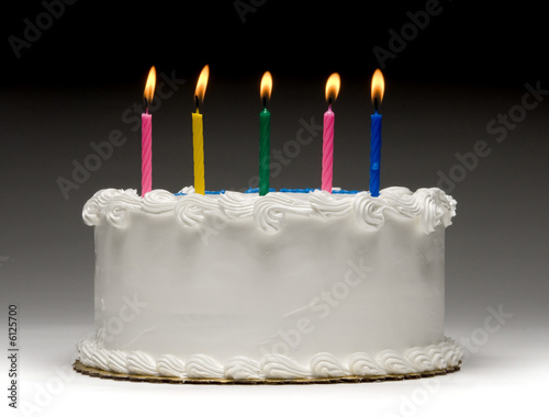 White birthday cake profile