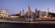 Panorama of Plaza de la Cibeles in Madrid, Spain