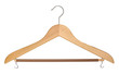 Wooden coat hanger isolated on white with clipping path Wooden coat hanger isolated on white with clipping path