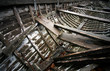 Skeleton of an old wet boat