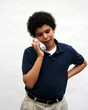 Eleven year old boy on phone