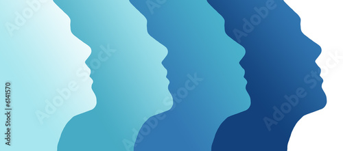 Illustration: visages profile visages profile