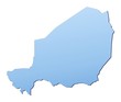 Niger map filled with light blue gradient Niger map filled with light blue gradient