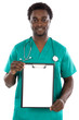 Doctor whit clipboard a over white background Doctor whit clipboard a over white background