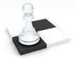 Pawn of white color on dark and light chess cells