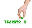 Hand and word Teamwork, business concept Hand and word Teamwork, business concept