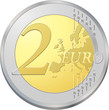 Photo : Pi�ce de deux euros, image vectorielle tr�s d�taill�e