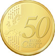 Images : Pi�ce de cinquante cents, image vectorielle tr�s d�taill�e