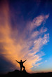 Photo en ligne au meilleur prix Human Silhouetted Against a Beautiful Evening Sunset