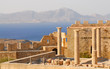 Ruins of ancient temple. Lindos. Rhodes island. Greece