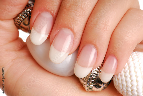 Beauty and luxury female nails. France manicure Beauty and luxury female nails. France manicure