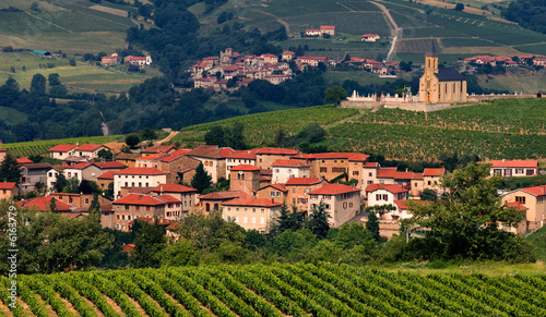 Village in Beaujolais region, France