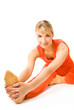 Beautiful young woman doing yoga exercise