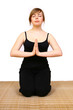 Young woman making yoga- exercises