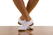 Tap-top/Clog dance steps; on white. Tap-top/Clog dance steps; on white.