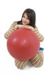 Pretty girl with ball for training