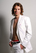 Beautyful man in the white suit