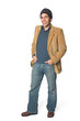 Young Latino Man Standing on a white Background
