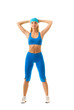 Beautiful young woman doing fitness exercise