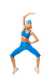 Beautiful young woman doing fitness exercise
