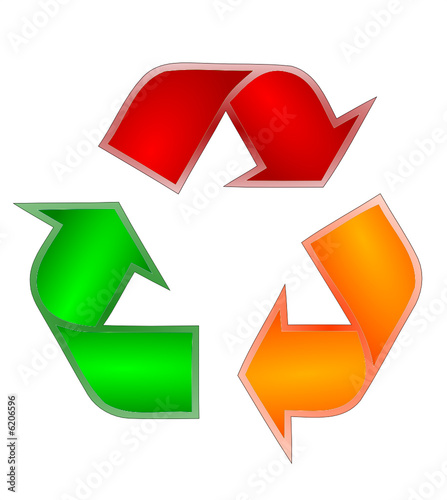 Vetor: símbolo da reciclagem colorido símbolo da reciclagem colorido