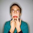 Boy making faces