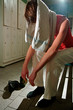 Woman in changing room