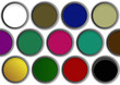 aerial view of paintpots with dark colors aerial view of paintpots with dark colors