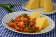 Cuttlefish in wine sauce with maize porridge (polenta) Cuttlefish in wine sauce with maize porridge (polenta)