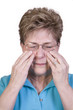 Woman with sinus pain