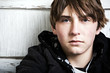 teen male portrait closeup with copyspace