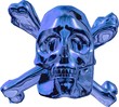 Illustration: Blau metallic Totenschädel Blau metallic Totenschädel